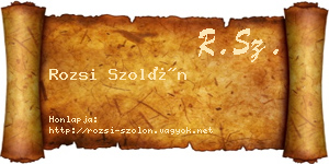 Rozsi Szolón névjegykártya
